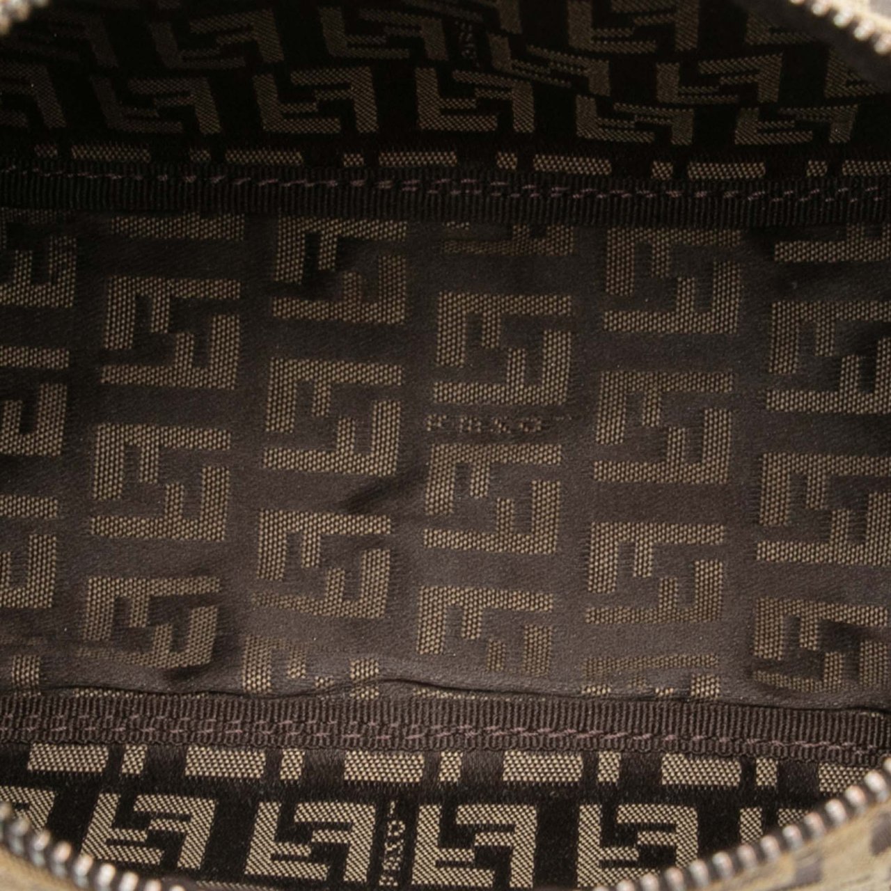 Fendi Zucchino Canvas Handbag Bruin