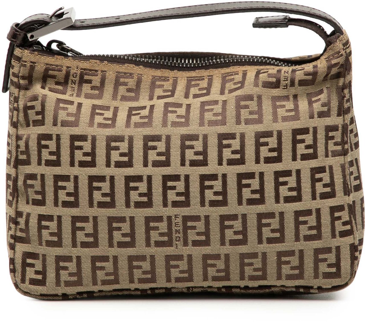 Fendi Zucchino Canvas Handbag Bruin