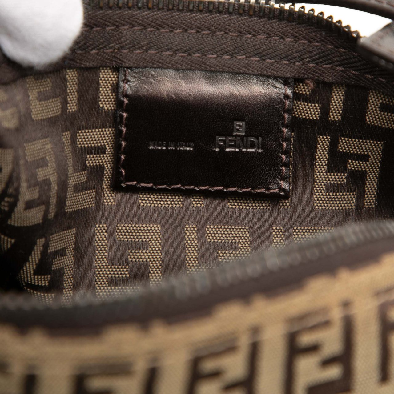 Fendi Zucchino Canvas Handbag Bruin