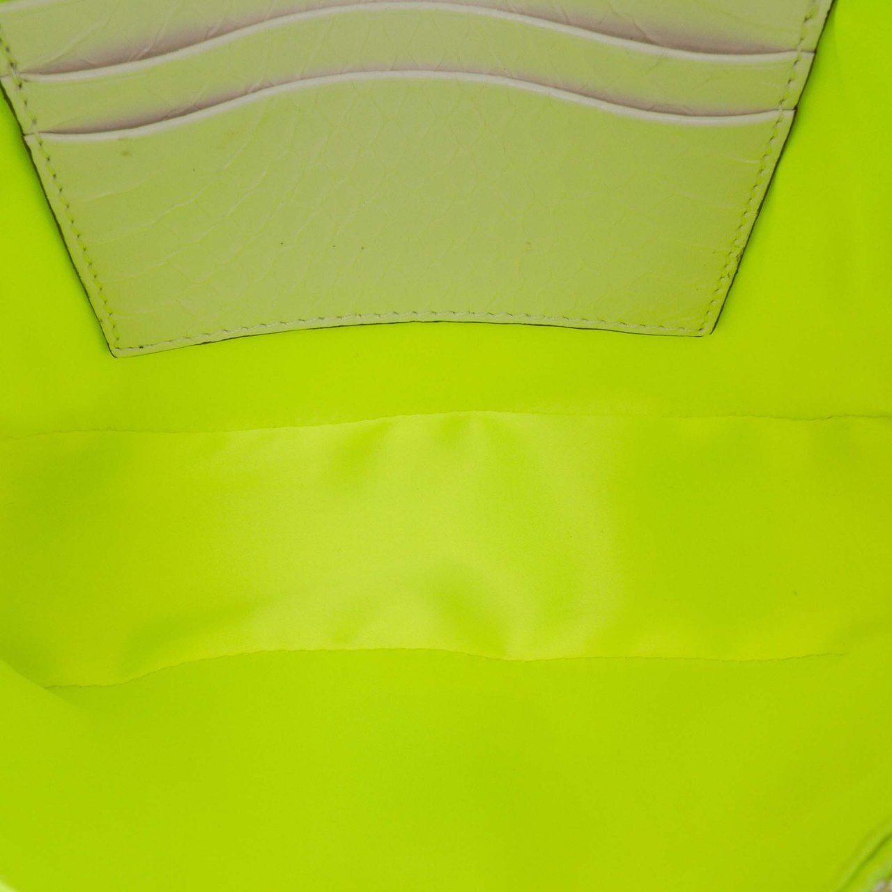 Fendi Mini Transparent Paillettes Elaphe Baguette Satchel Geel