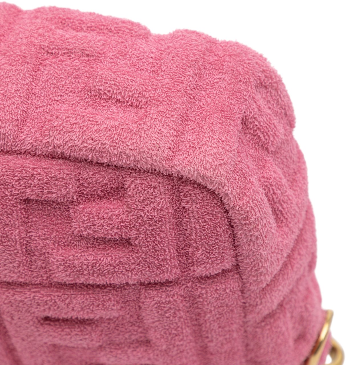 Fendi Zucca Embossed Terry Cloth Baguette Satchel Roze