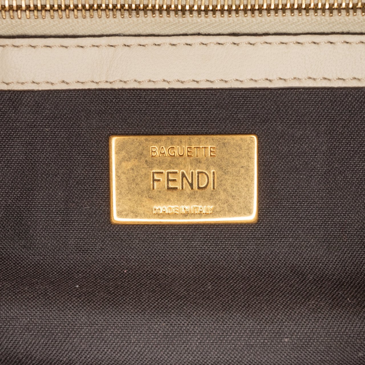 Fendi Bicolor Leather Chain Midi Baguette Wit