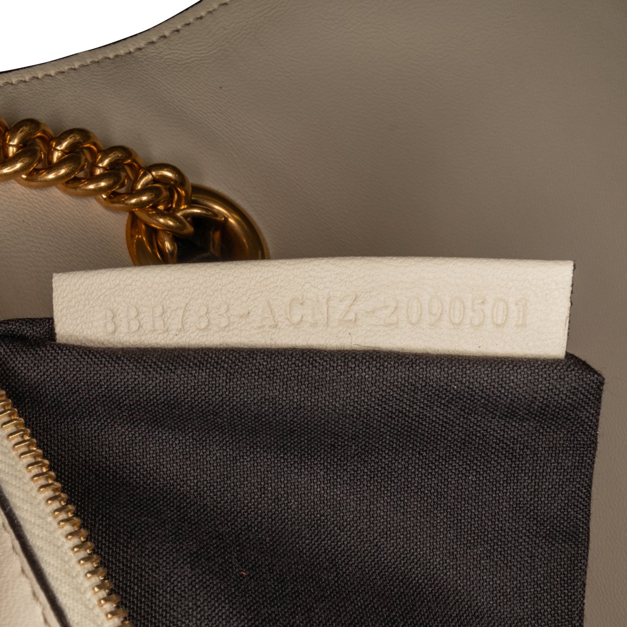 Fendi Bicolor Leather Chain Midi Baguette Wit