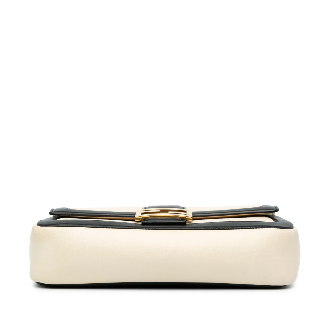 Fendi Bicolor Leather Chain Midi Baguette Wit