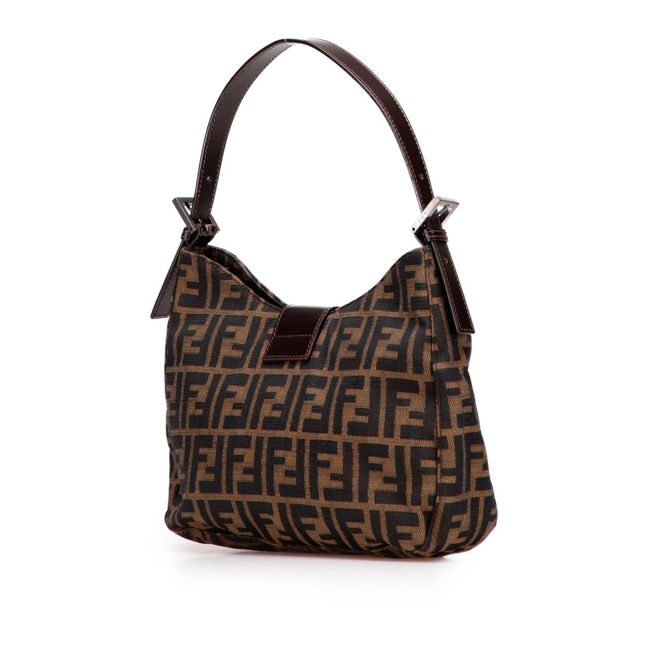 Fendi Zucca Canvas Shoulder Bag Bruin