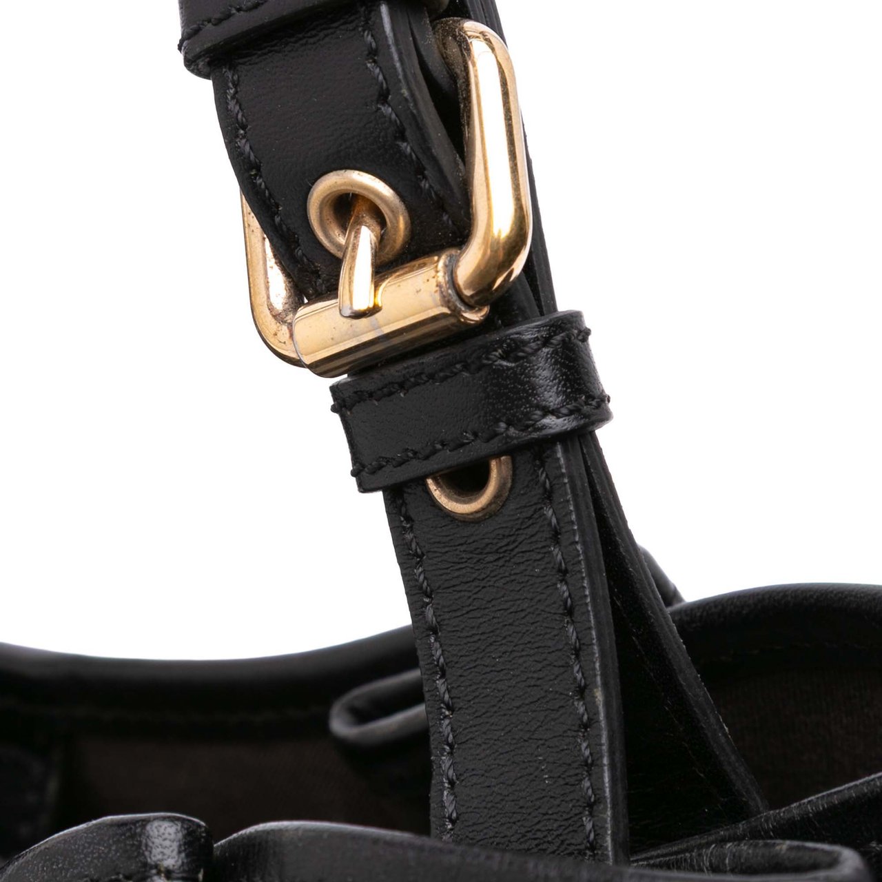 Fendi Zucchino Canvas Shoulder Bag Zwart