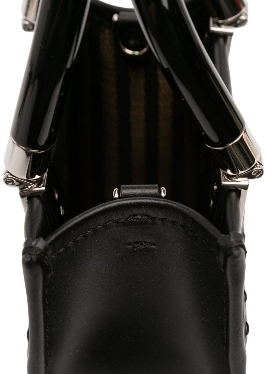 Fendi Mini Leather Sunshine Shopper Tote Zwart