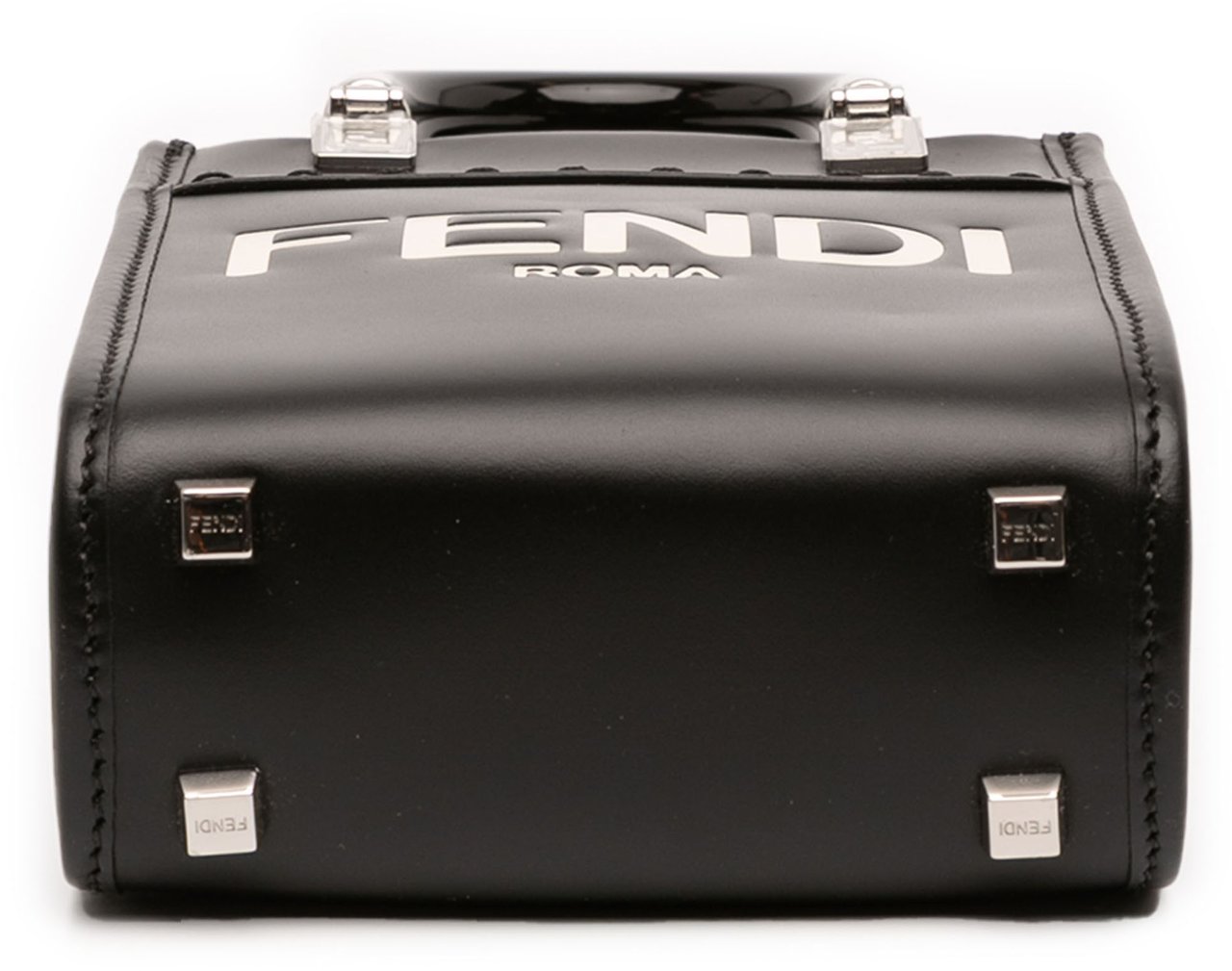 Fendi Mini Leather Sunshine Shopper Tote Zwart