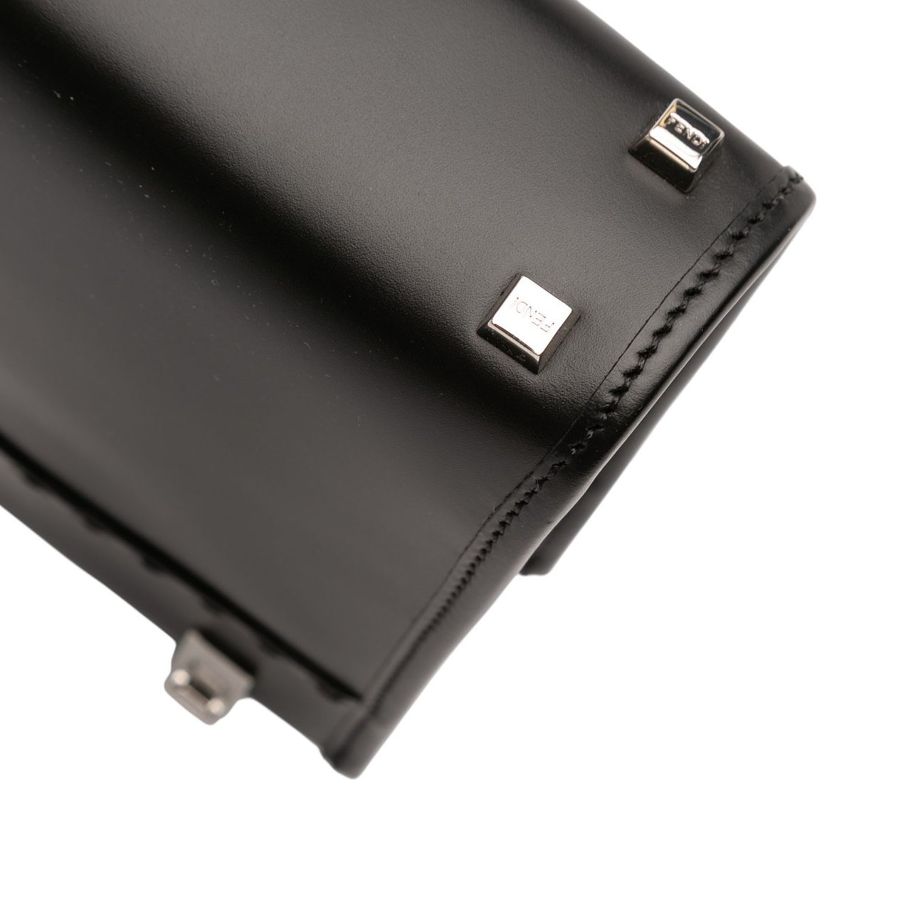 Fendi Mini Leather Sunshine Shopper Tote Zwart