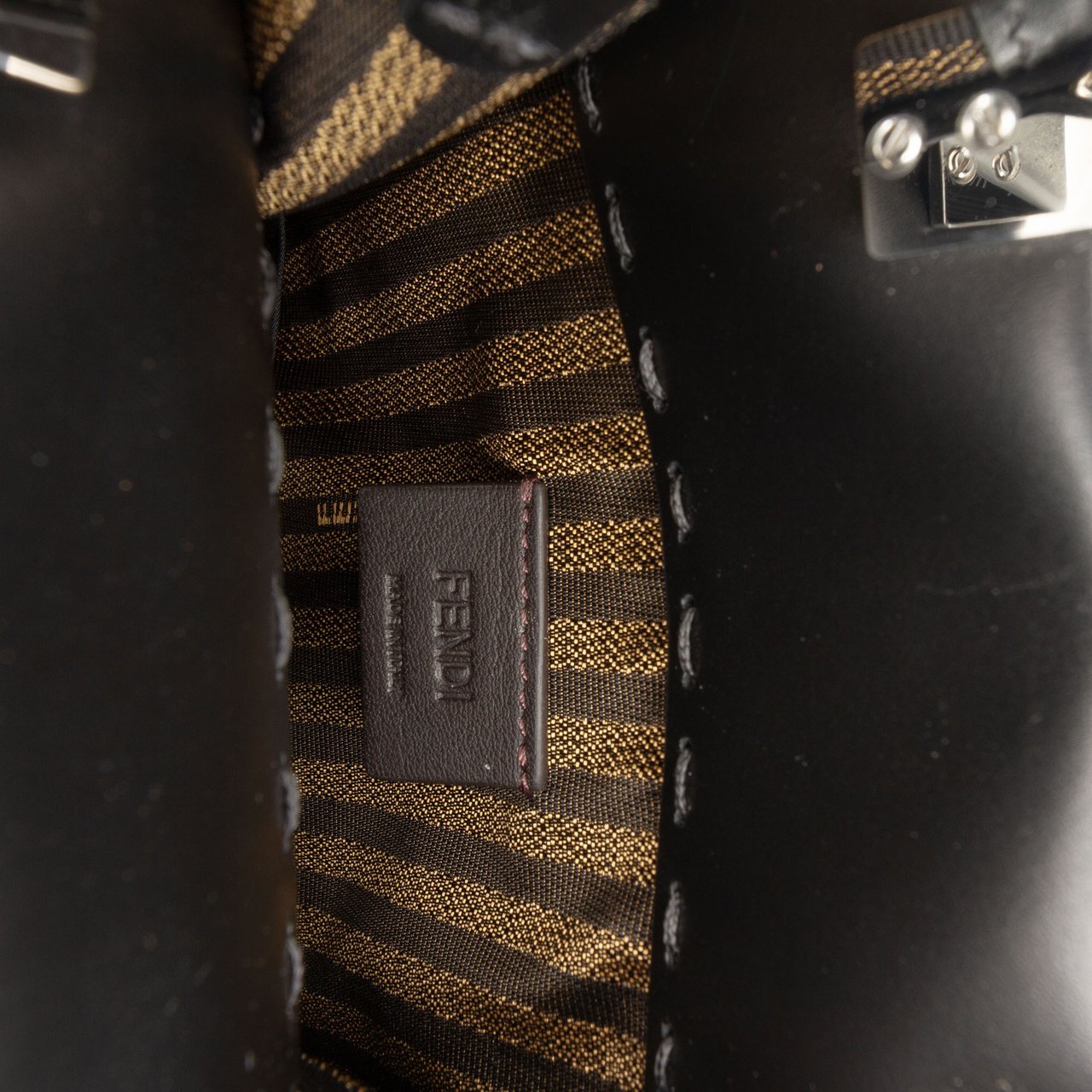 Fendi Mini Leather Sunshine Shopper Tote Zwart