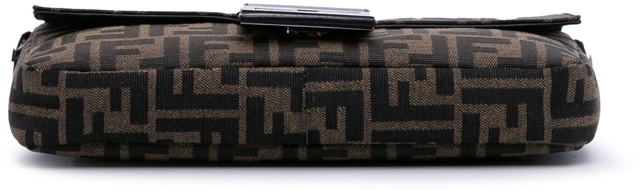 Fendi Zucca Canvas Convertible Baguette Satchel Bruin