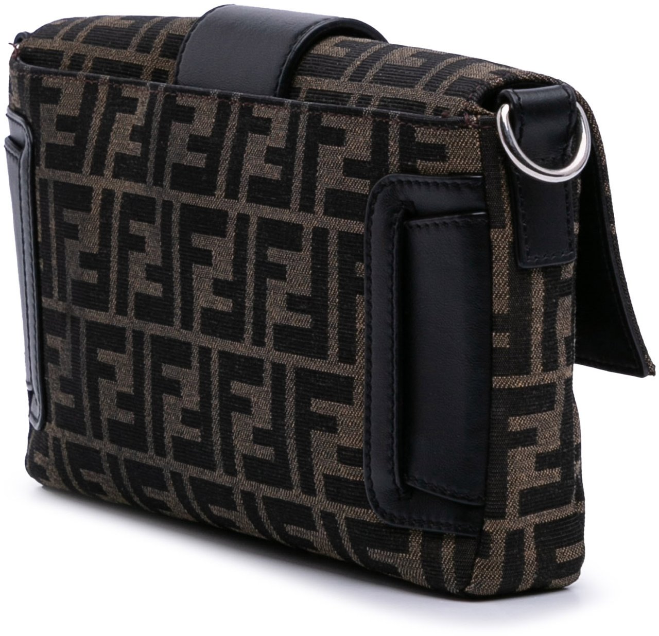 Fendi Zucca Canvas Convertible Baguette Satchel Bruin