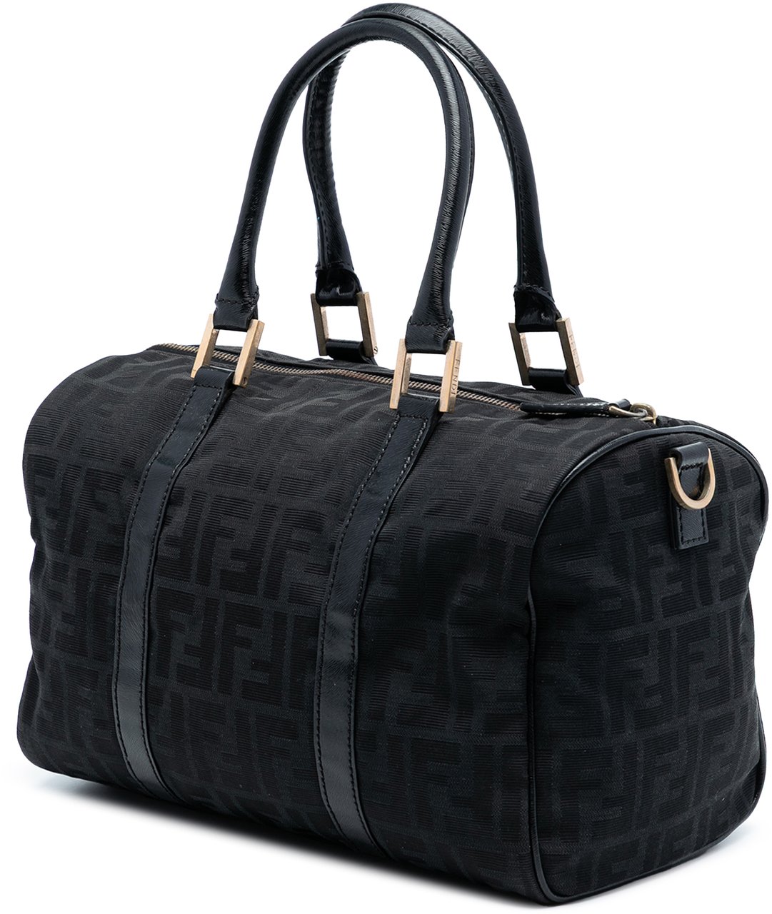 Fendi Zucca Canvas Boston Bag Zwart