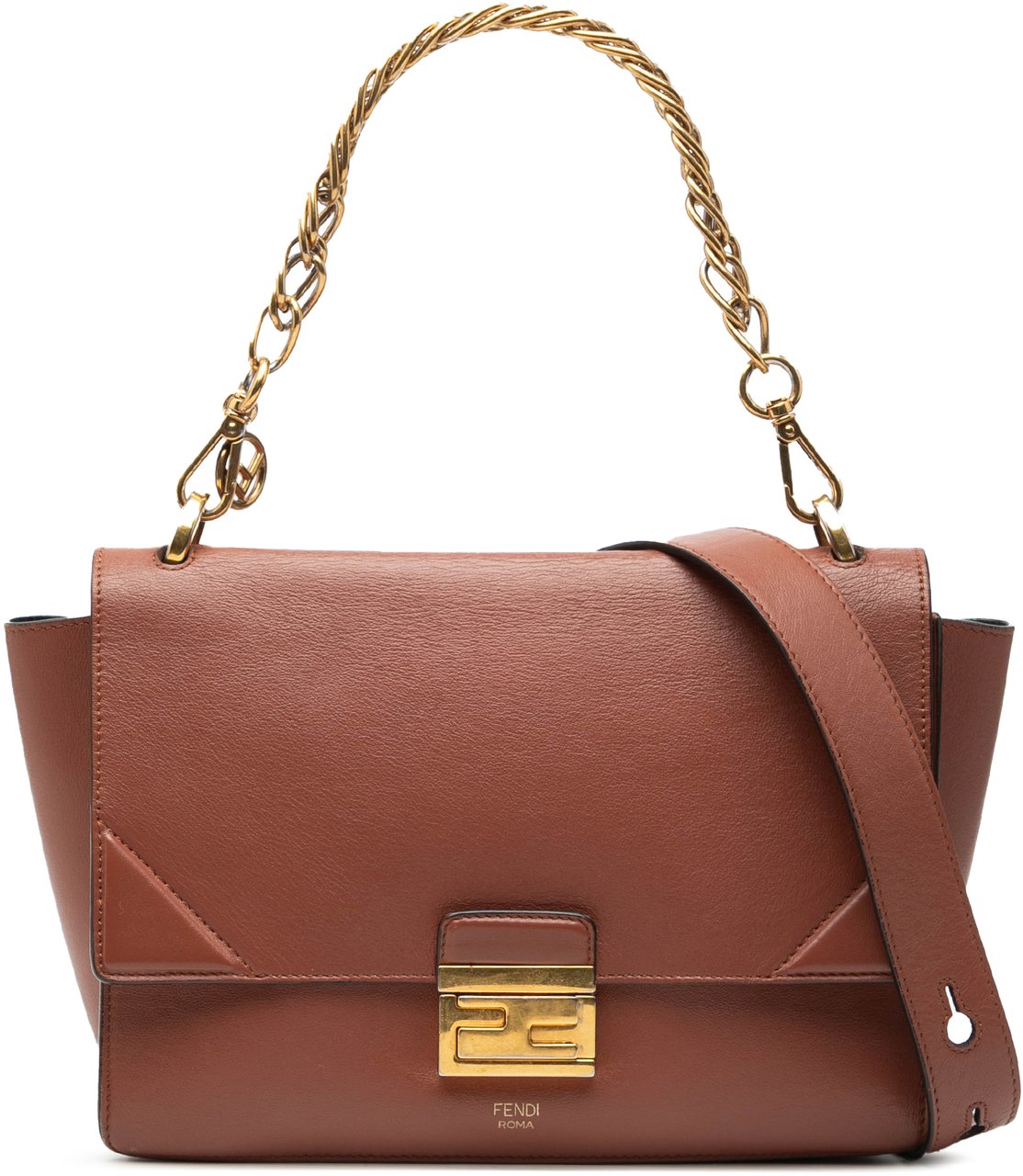 Fendi Calfskin Kan U Satchel Bruin