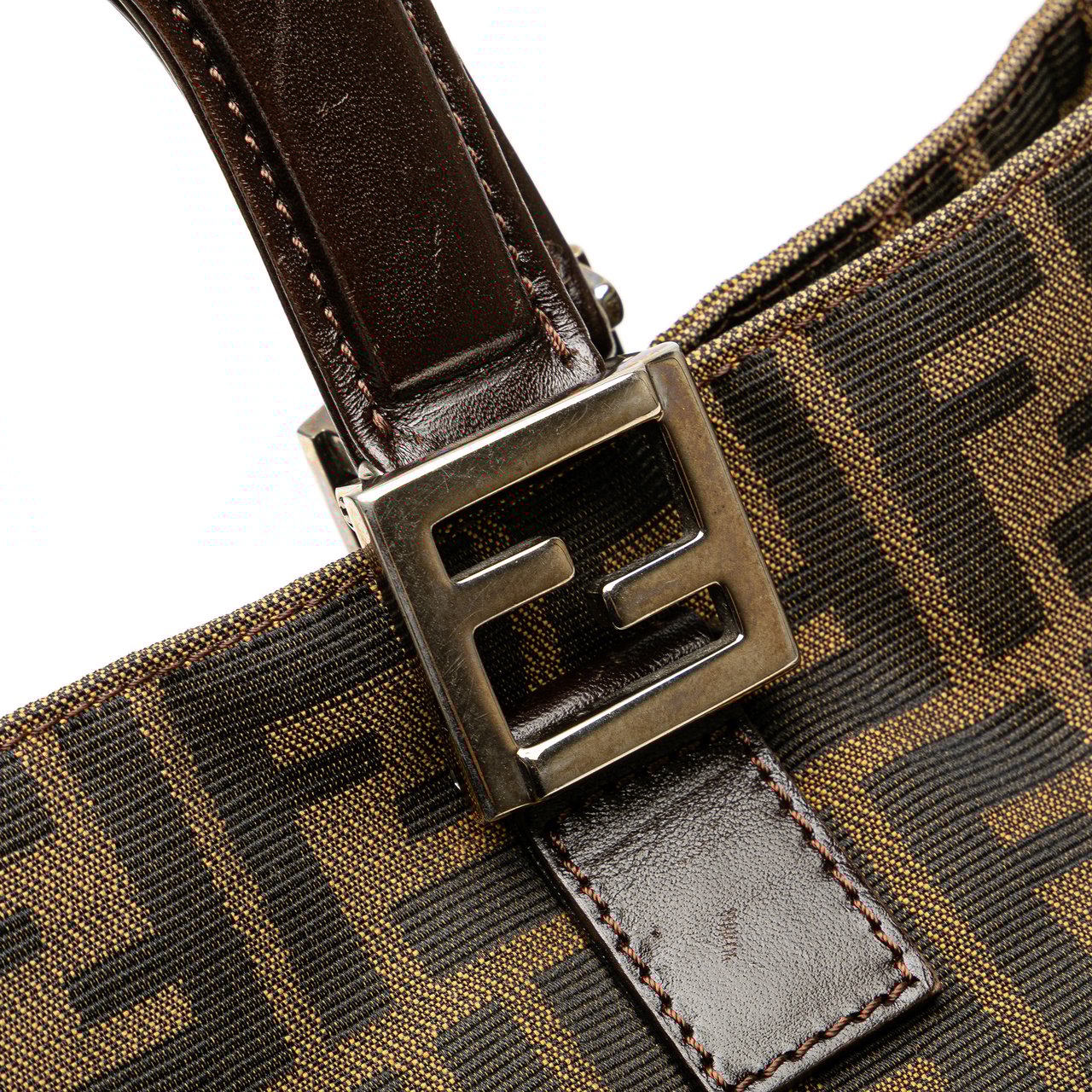 Fendi Small Zucca Canvas Twins Tote Bruin