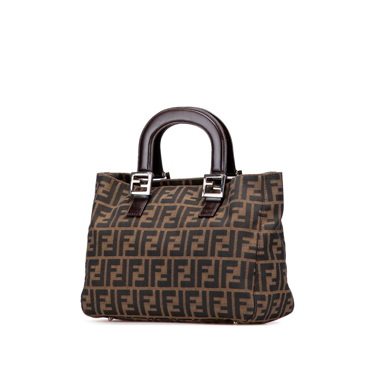 Fendi Small Zucca Canvas Twins Tote Bruin