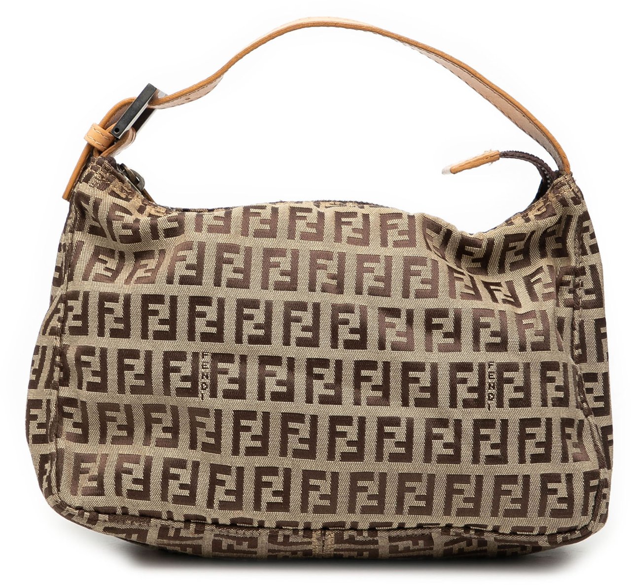 Fendi Zucchino Canvas Handbag Bruin