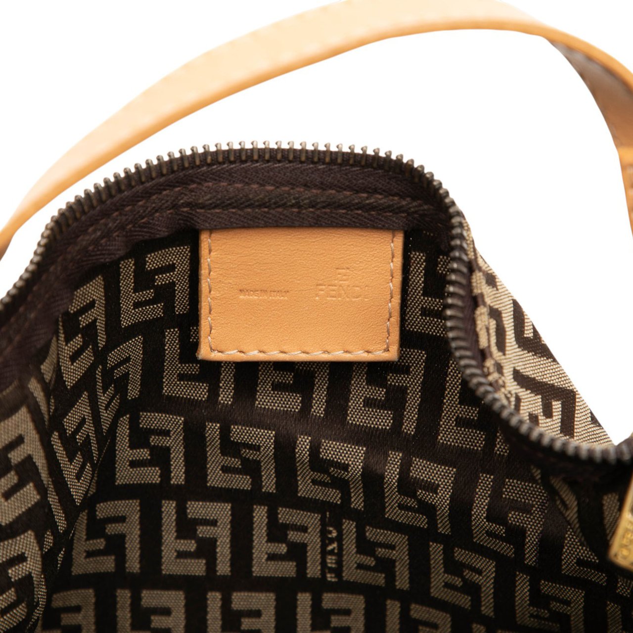 Fendi Zucchino Canvas Handbag Bruin