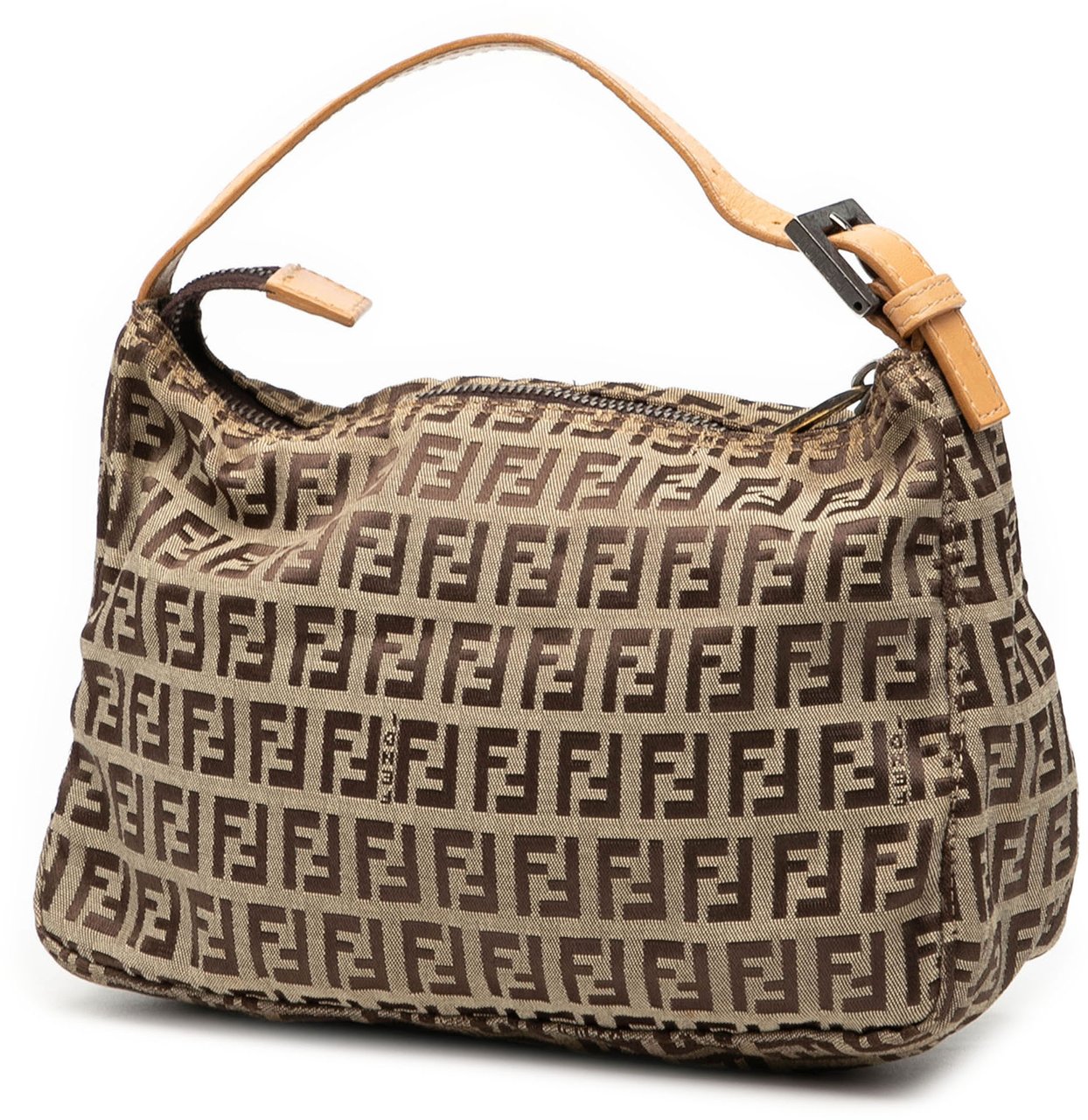 Fendi Zucchino Canvas Handbag Bruin