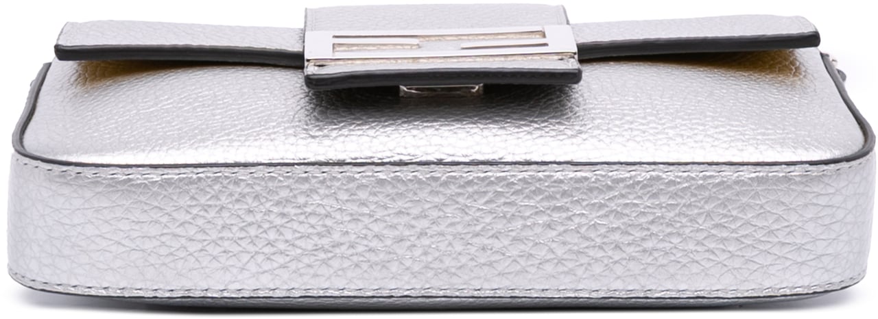 Fendi Leather Baguette Crossbody Zilver