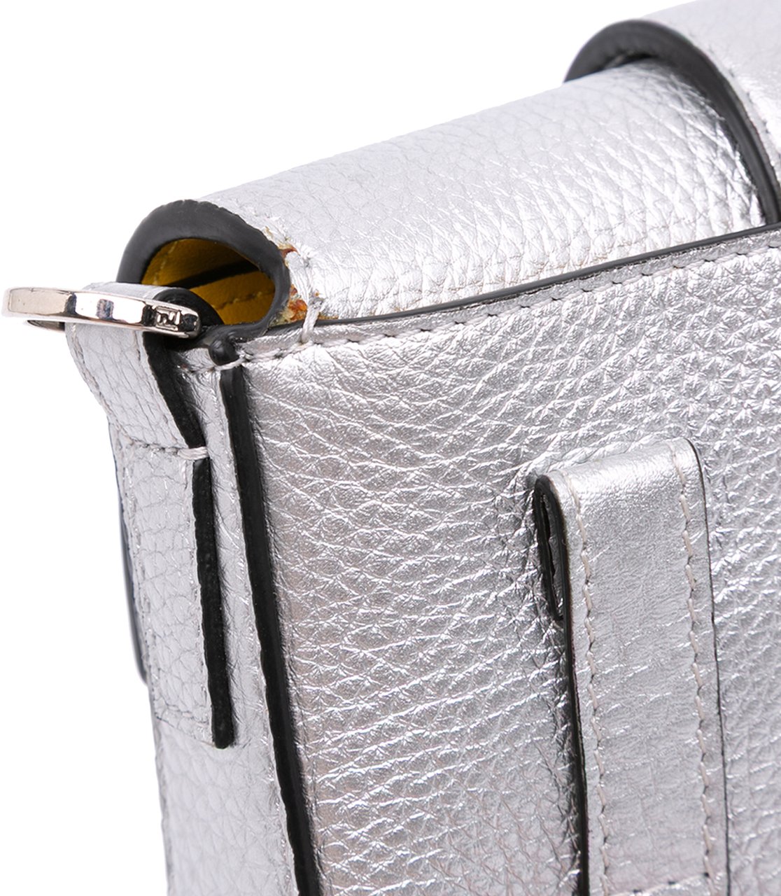 Fendi Leather Baguette Crossbody Zilver