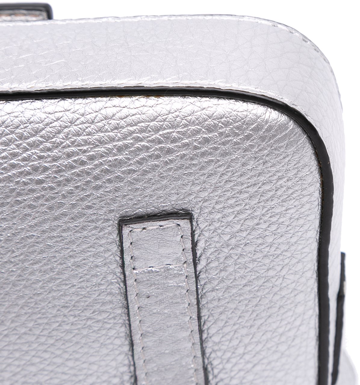Fendi Leather Baguette Crossbody Zilver