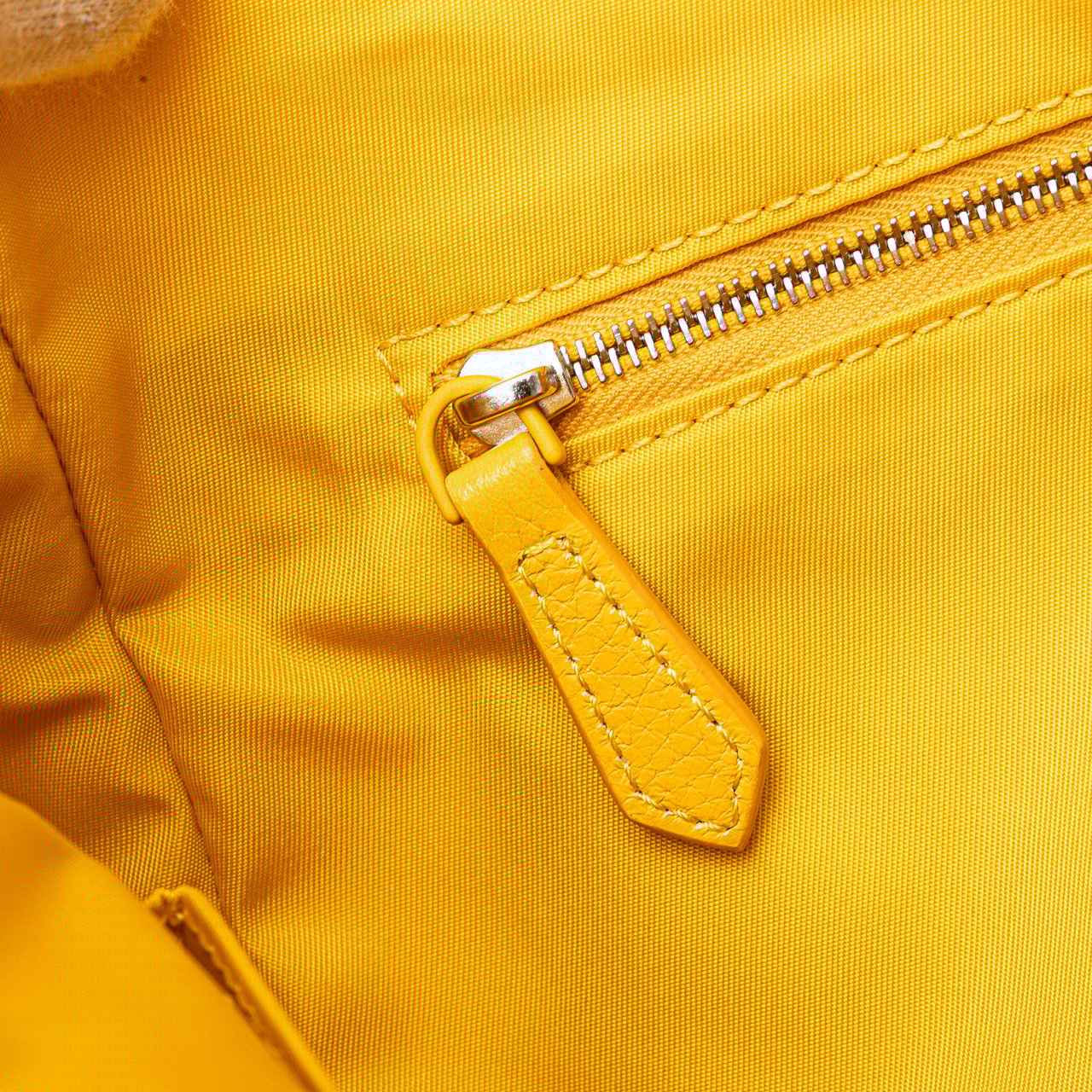 Fendi Large Econyl Nylon Baguette Satchel Geel