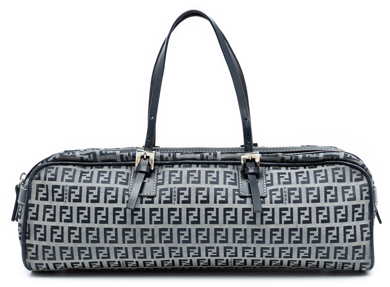 Fendi Zucchino Canvas Handbag Grijs