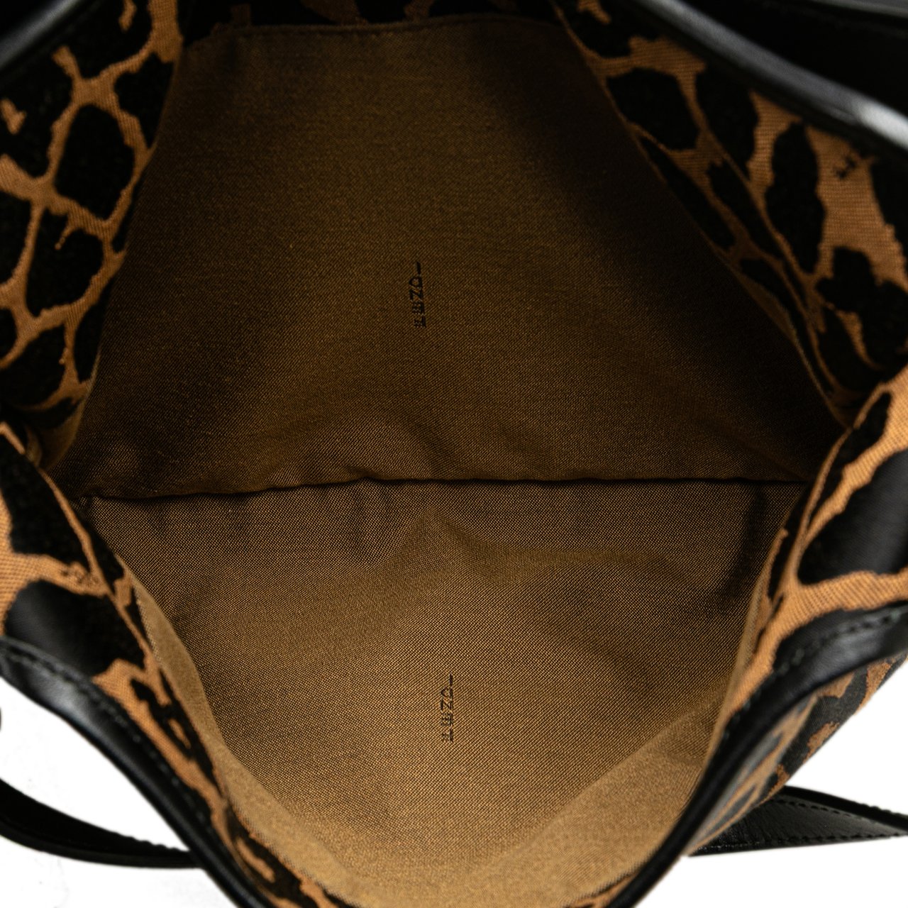 Fendi Leopard Print Chef Canvas Handbag Bruin