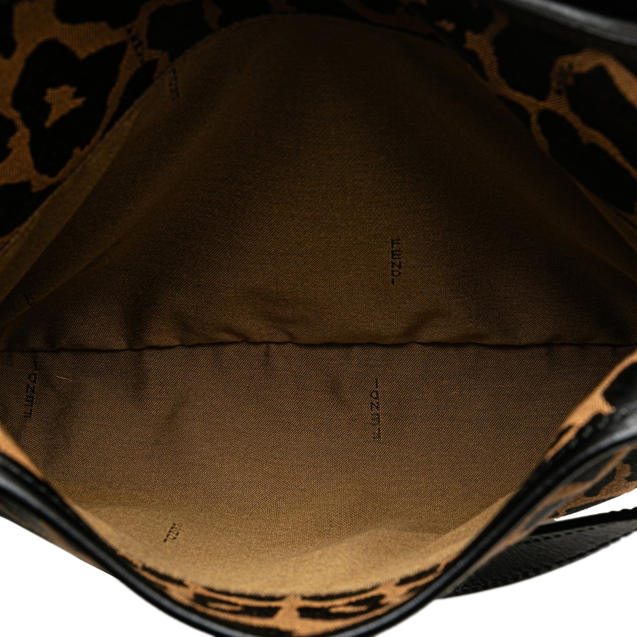 Fendi Leopard Print Chef Canvas Handbag Bruin