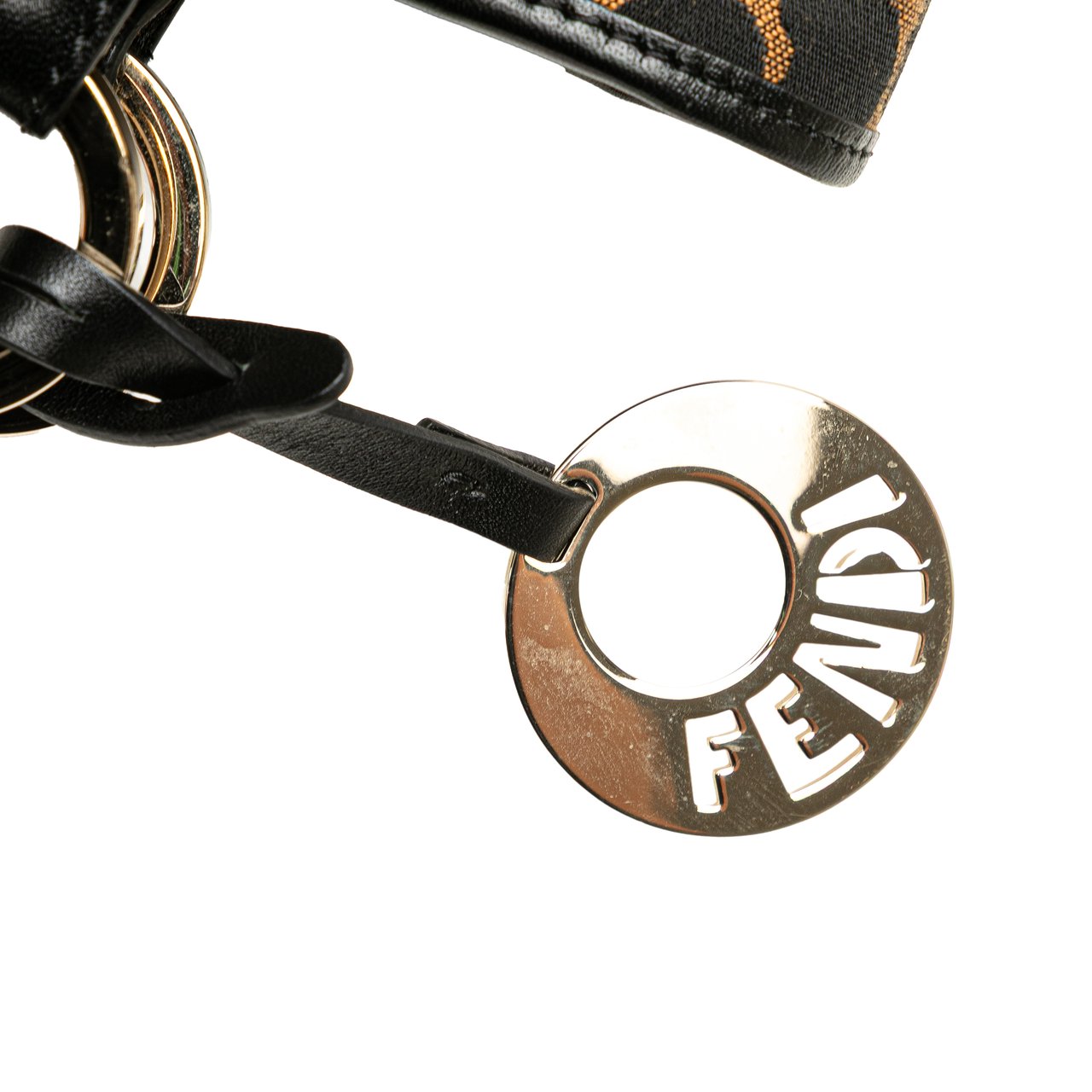 Fendi Leopard Print Chef Canvas Handbag Bruin