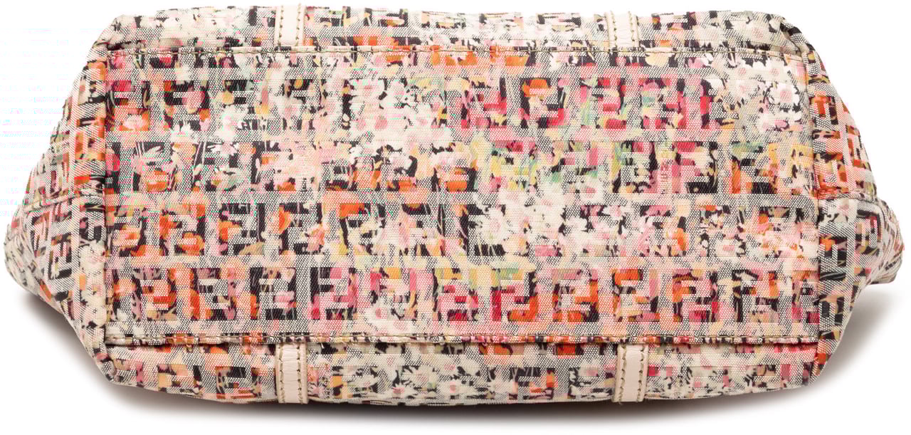 Fendi Mini Zucchino Canvas Floral Superstar Tote Roze