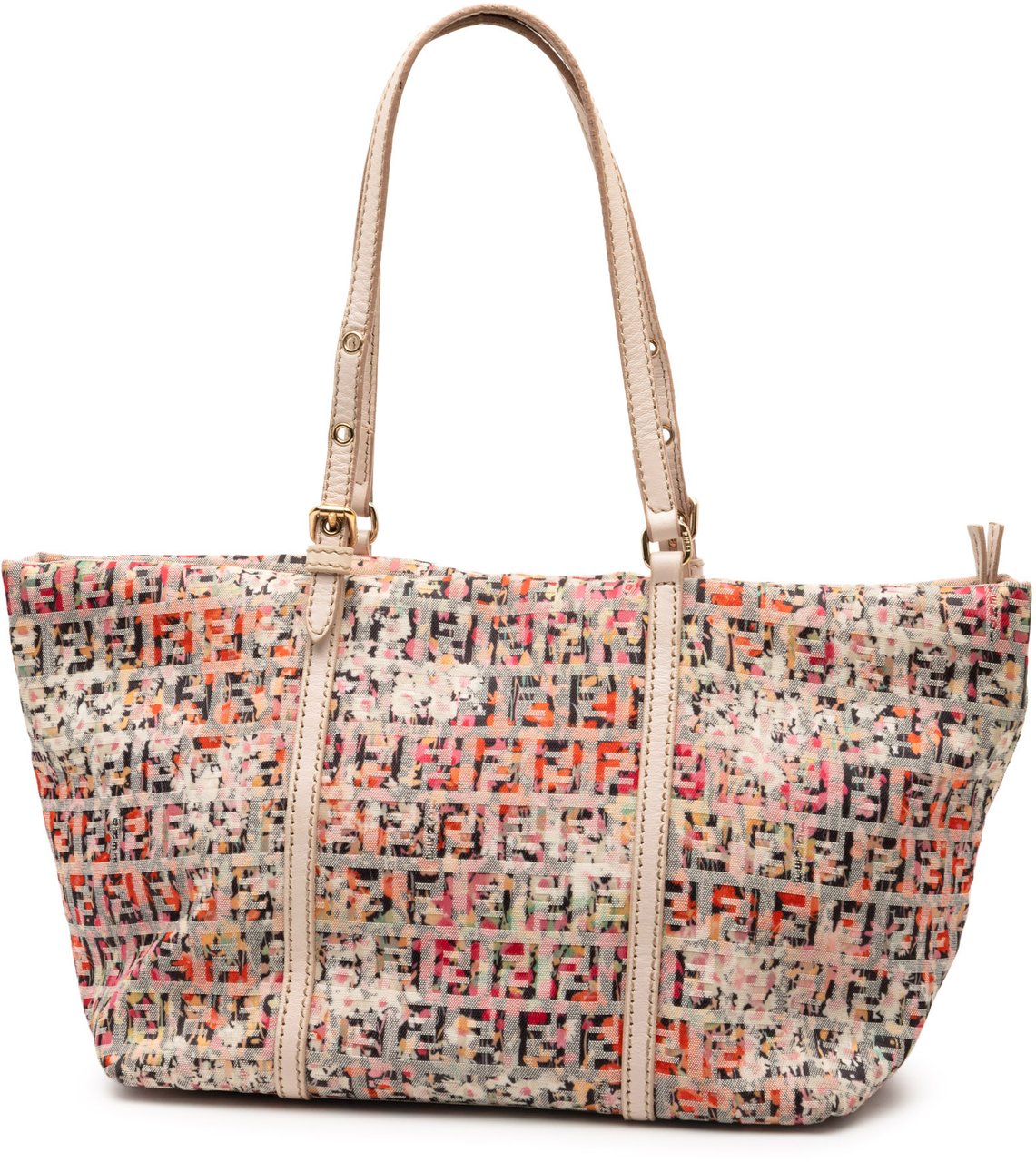 Fendi Mini Zucchino Canvas Floral Superstar Tote Roze
