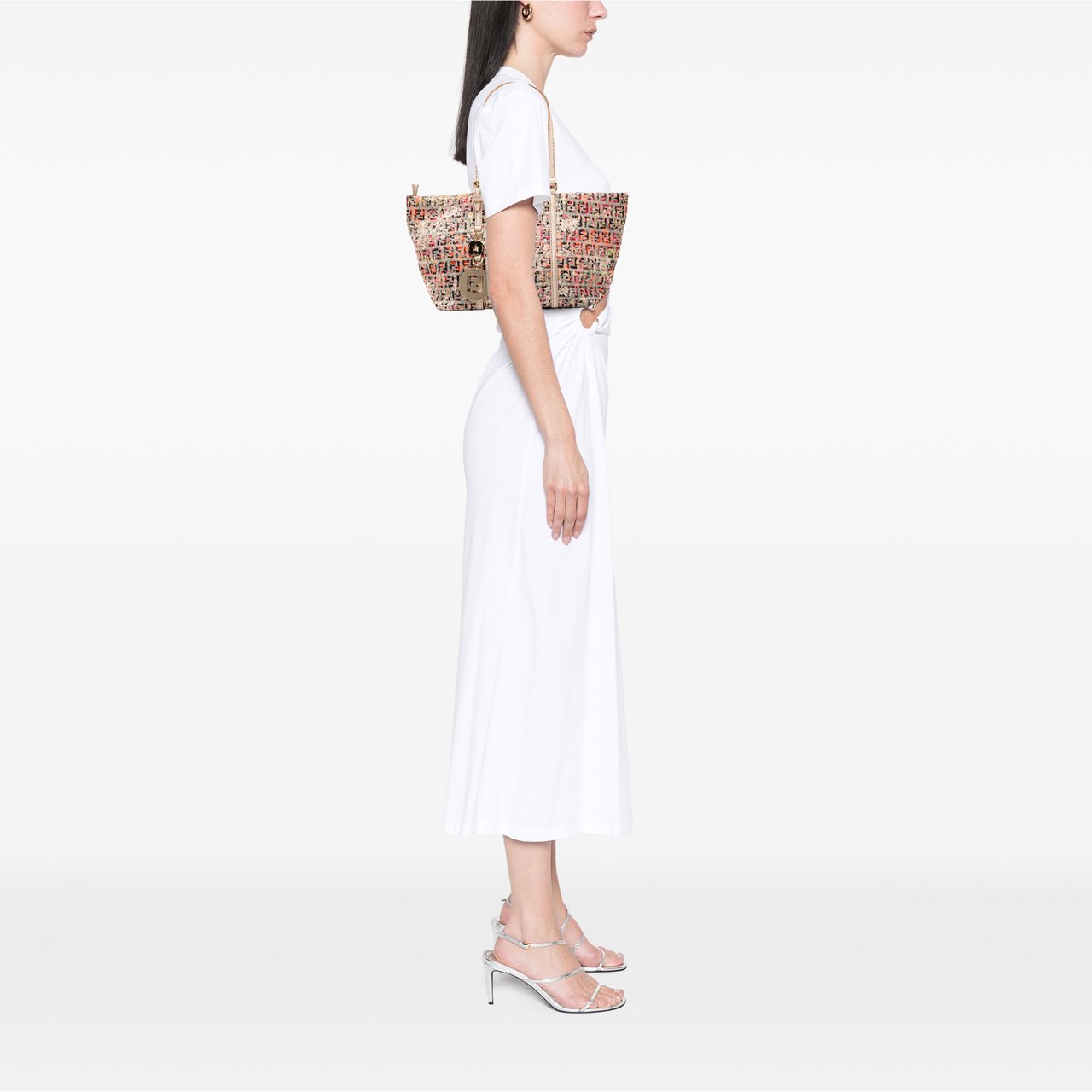 Fendi Mini Zucchino Canvas Floral Superstar Tote Roze