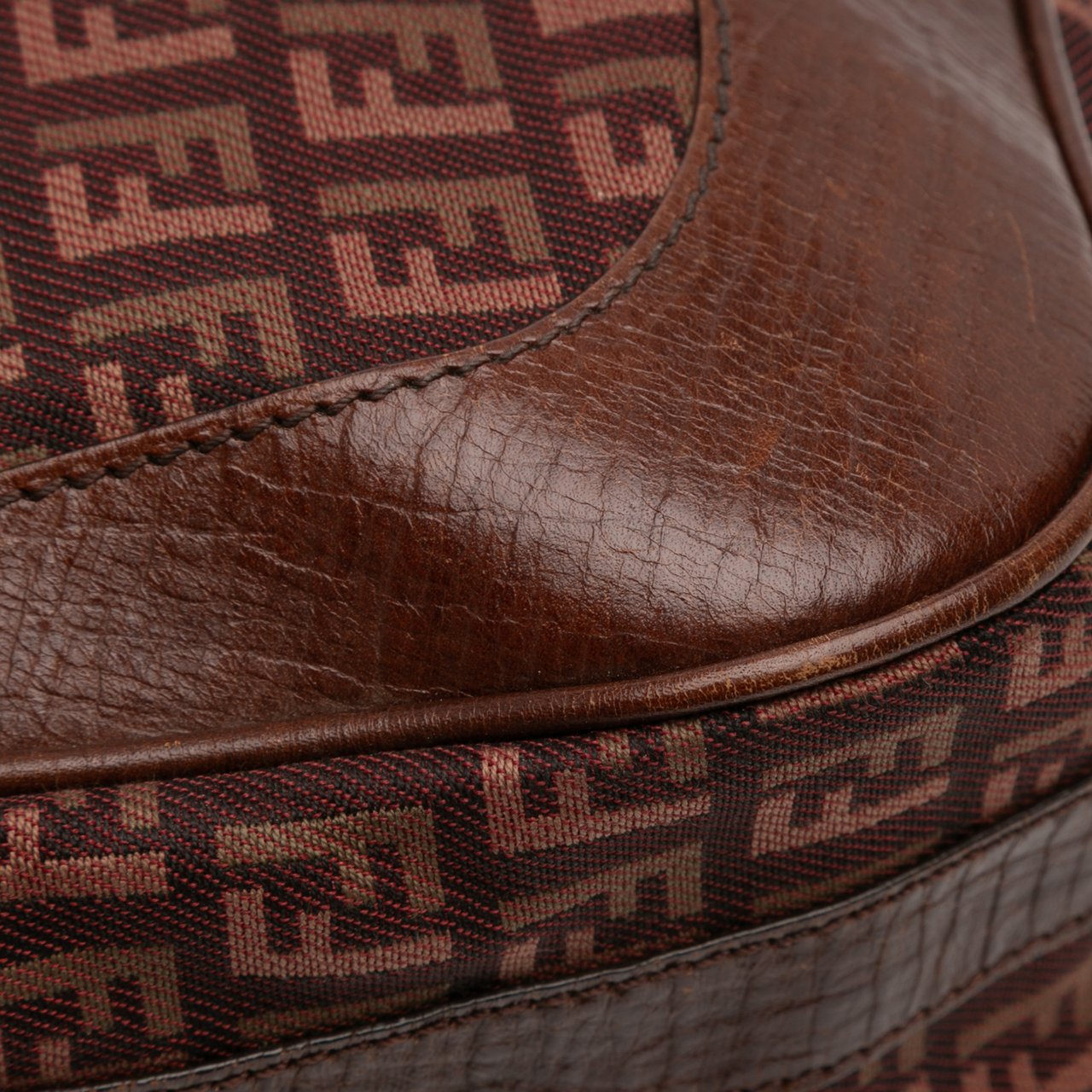 Fendi Zucchino Canvas Satchel Rood