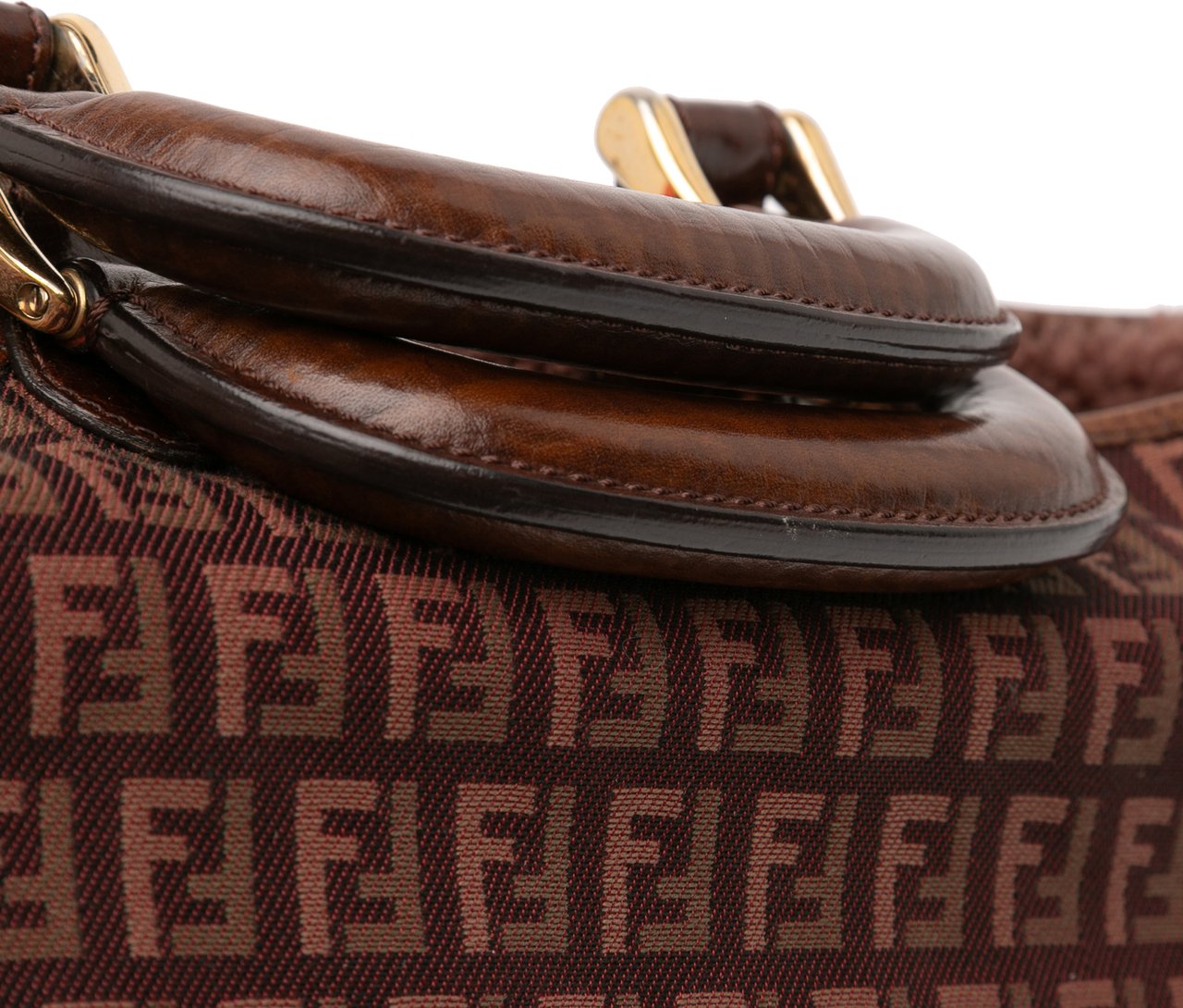 Fendi Zucchino Canvas Satchel Rood