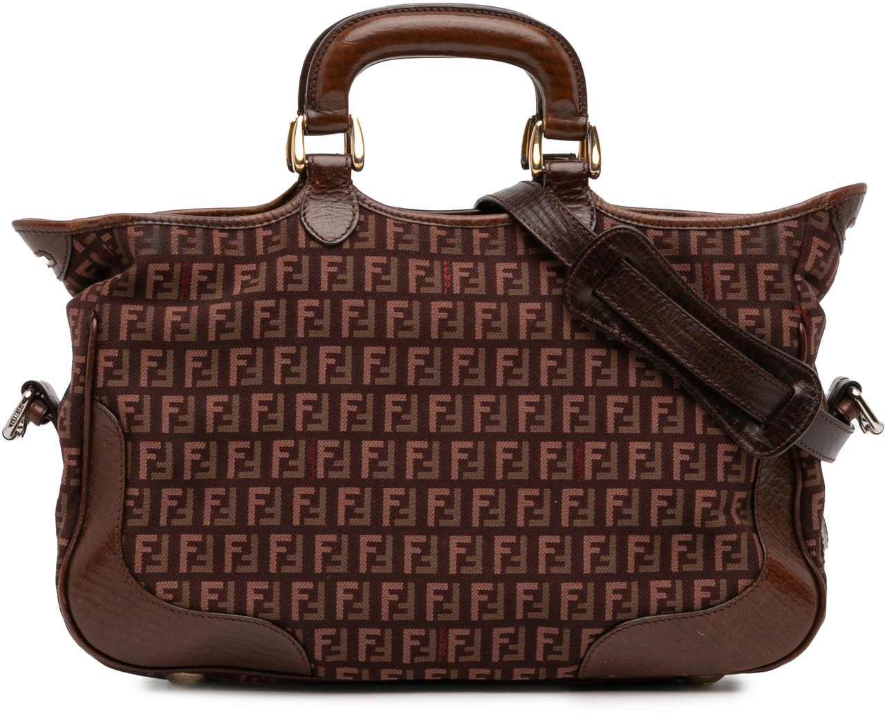 Fendi Zucchino Canvas Satchel Rood