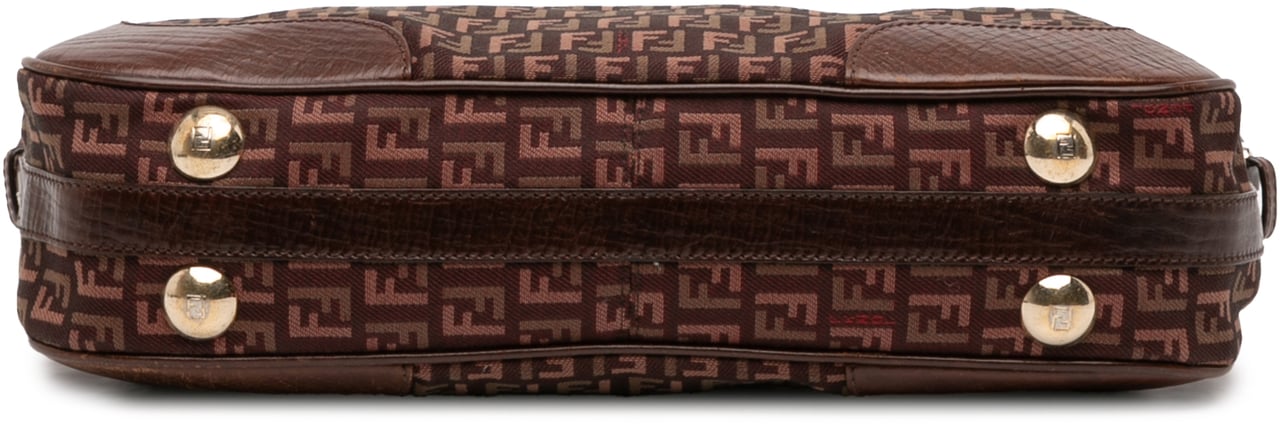 Fendi Zucchino Canvas Satchel Rood