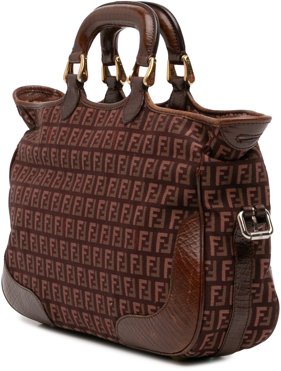 Fendi Zucchino Canvas Satchel Rood