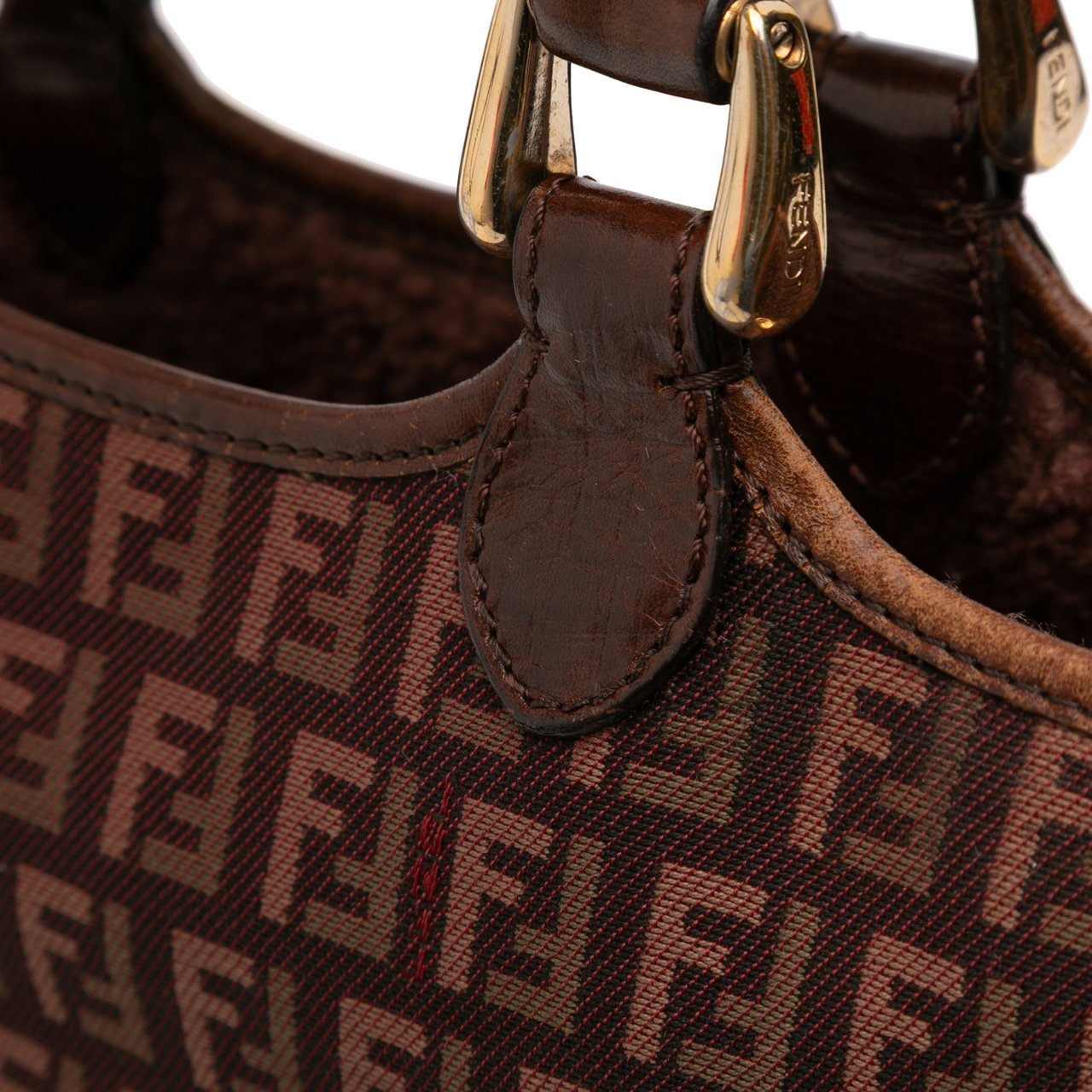 Fendi Zucchino Canvas Satchel Rood