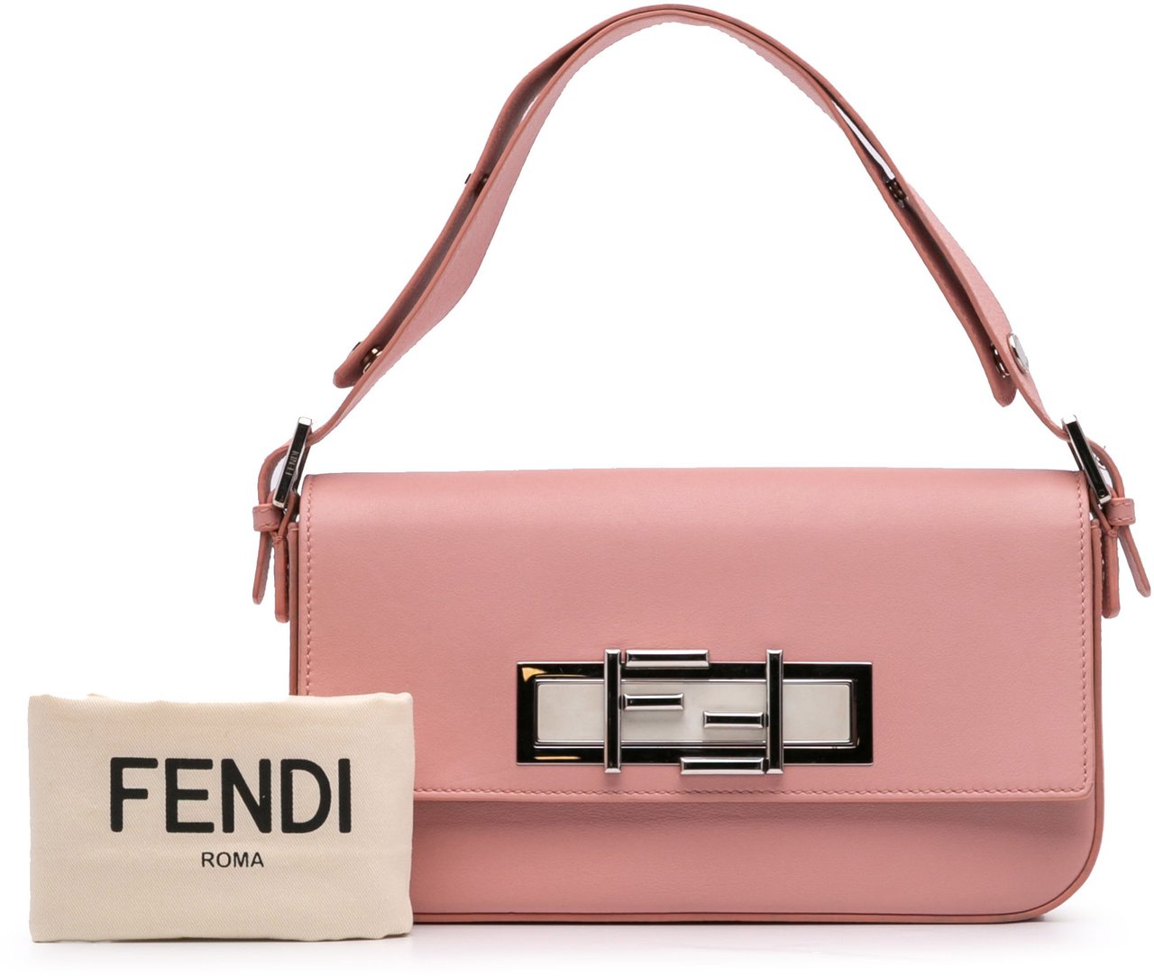 Fendi Calfskin 3Baguette Shoulder Bag Roze