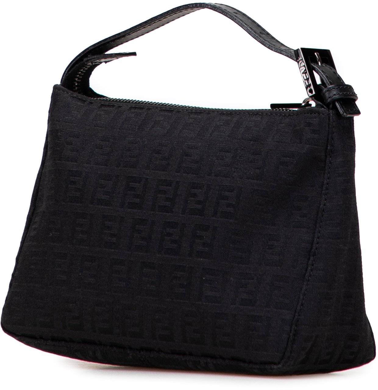 Fendi Zucchino Canvas Handbag Zwart