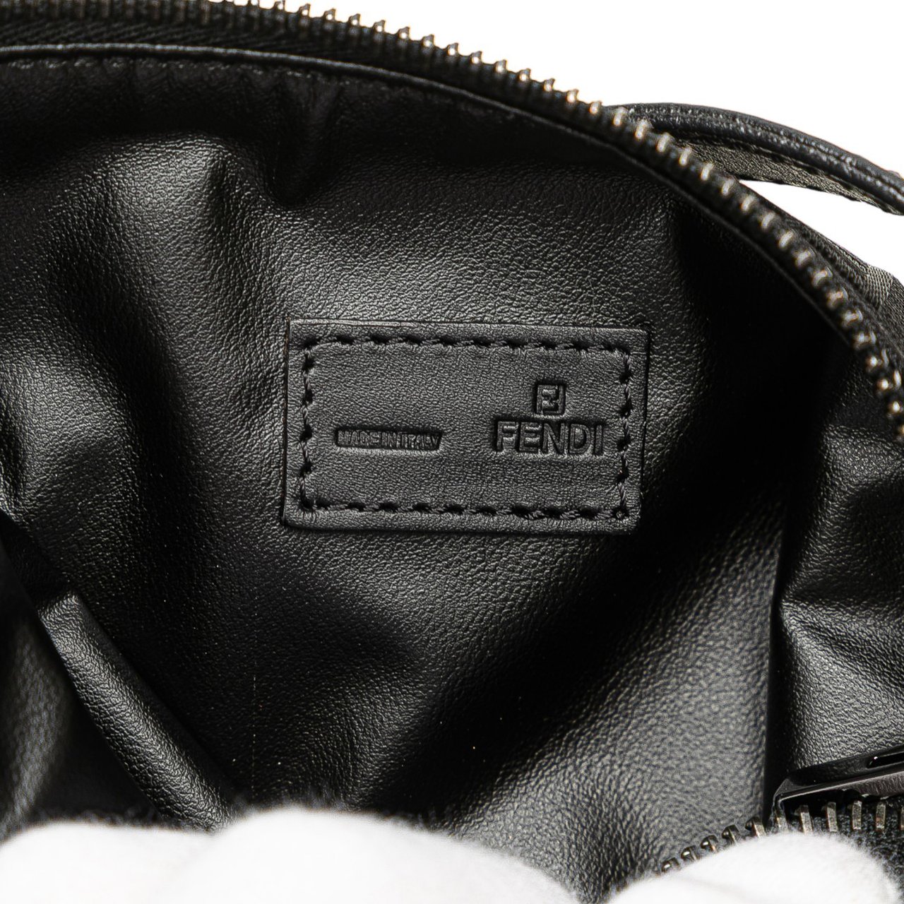 Fendi Zucchino Canvas Handbag Zwart