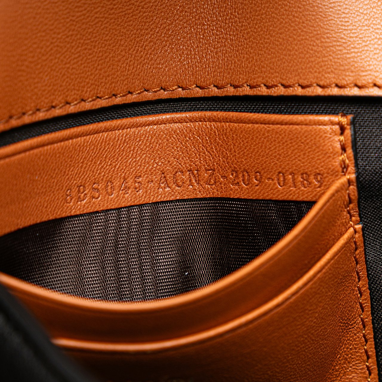 Fendi Mini Bicolor Nappa Apolo Chain Baguette Shoulder Bag Bruin