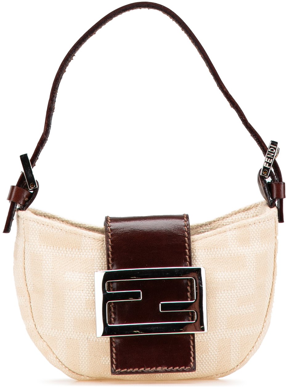 Fendi Mini Zucca Canvas Croissant Handbag Bruin