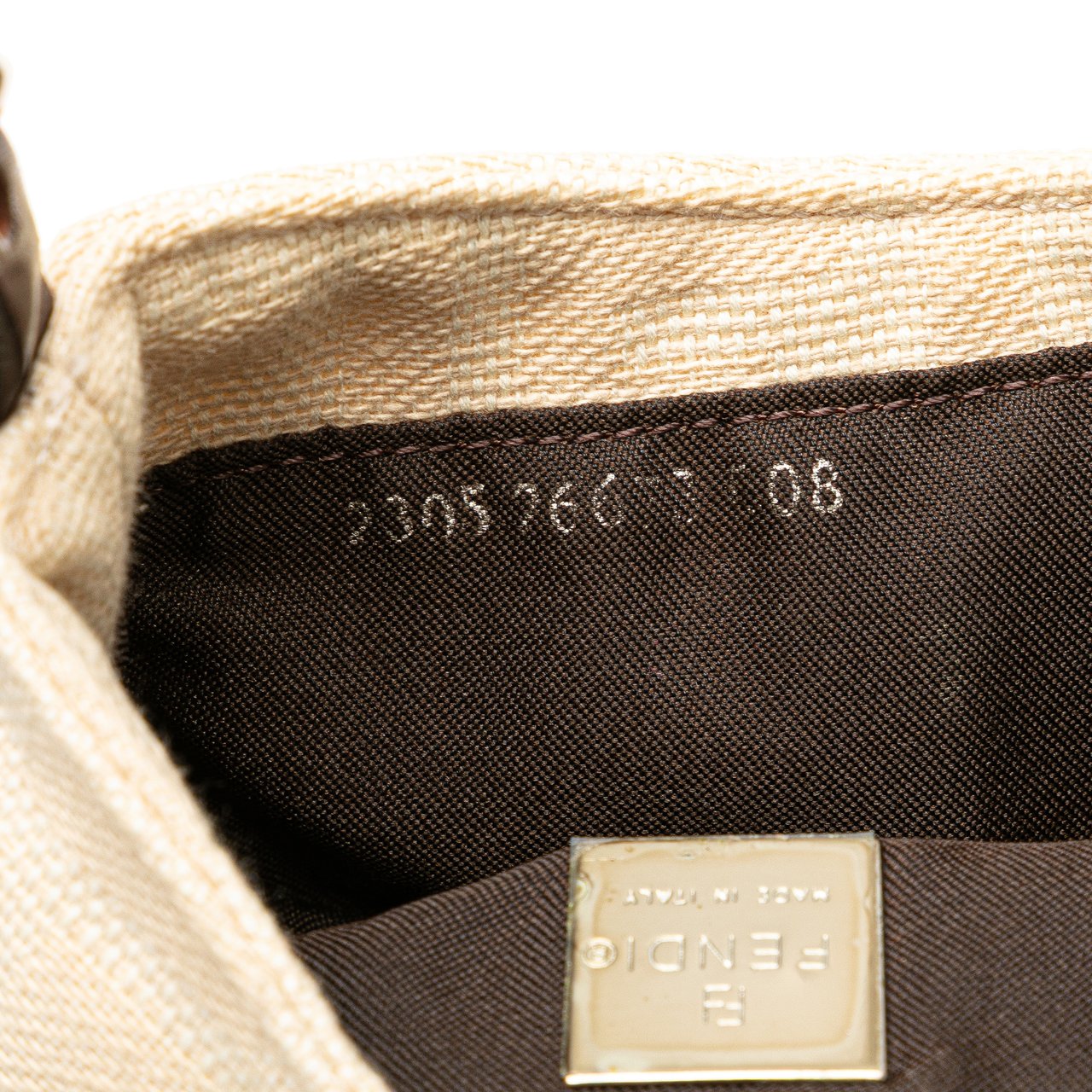 Fendi Mini Zucca Canvas Croissant Handbag Bruin