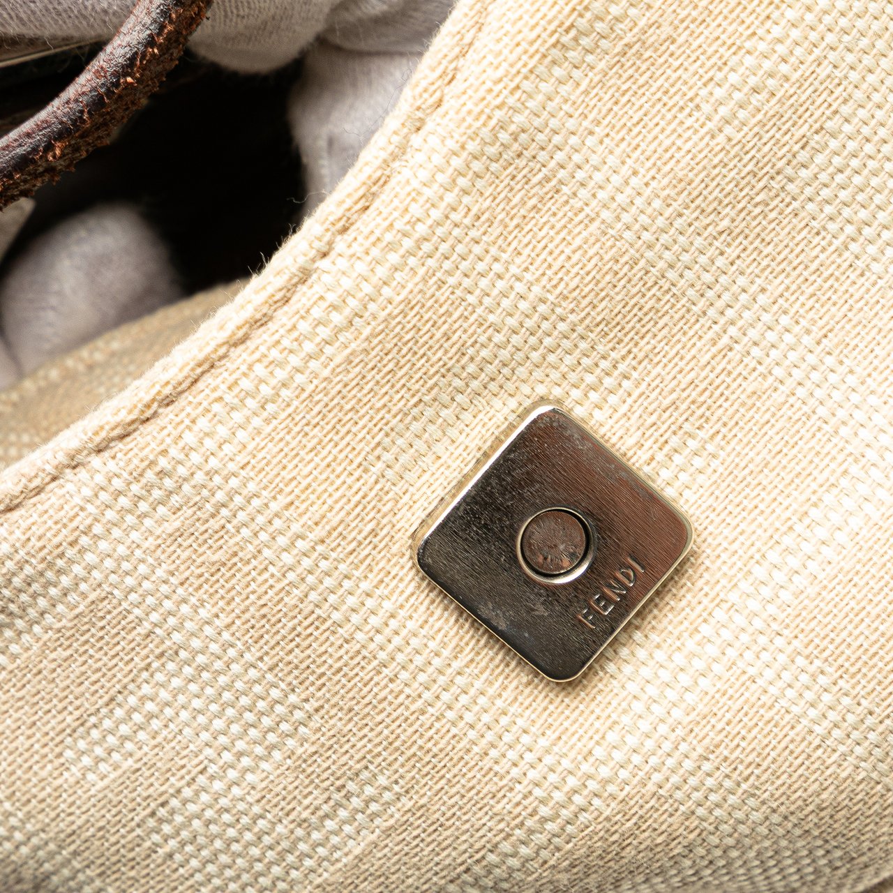 Fendi Mini Zucca Canvas Croissant Handbag Bruin