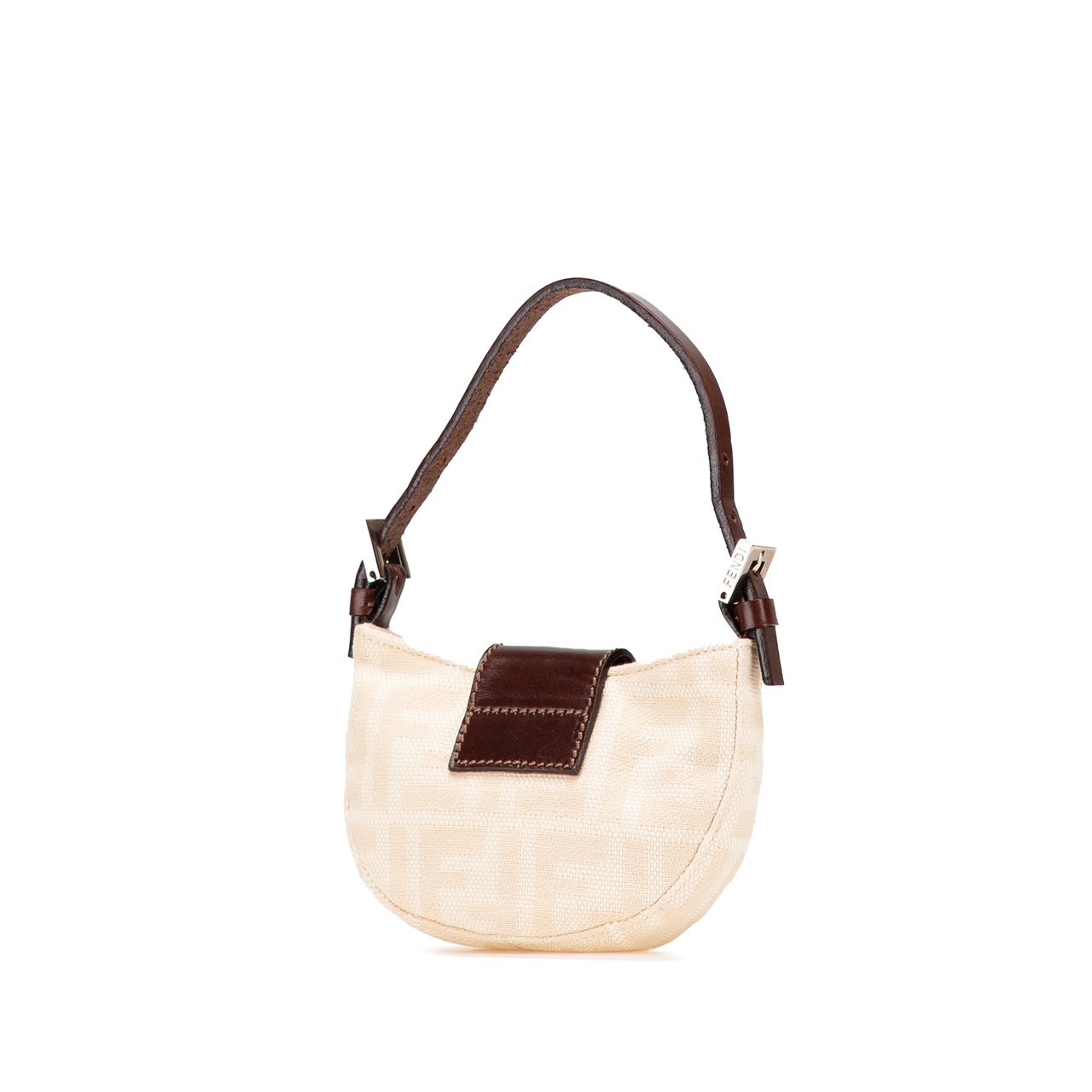 Fendi Mini Zucca Canvas Croissant Handbag Bruin