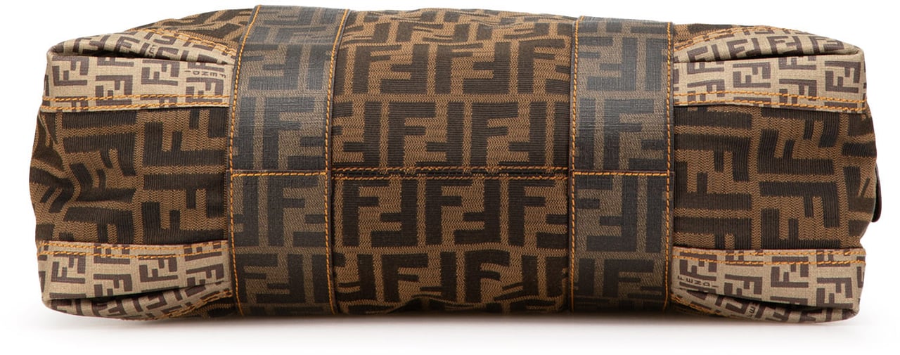 Fendi Large Zucca Canvas Mixed Media Tote Bruin