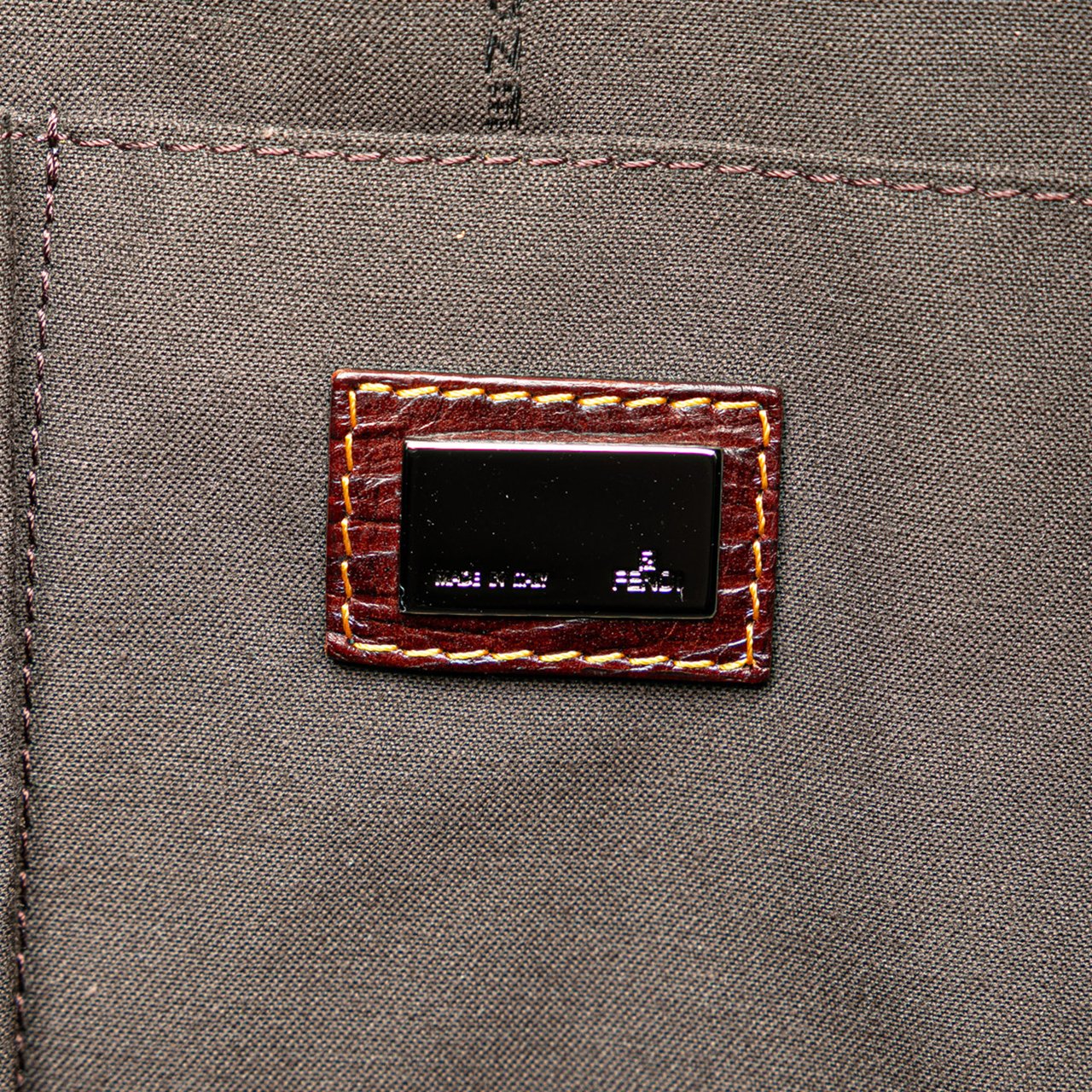 Fendi Large Zucca Canvas Mixed Media Tote Bruin